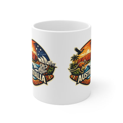 Australia Scenic Mug — Vintage Outback Sunset Ceramic Coffee Cup (11oz & 15oz)