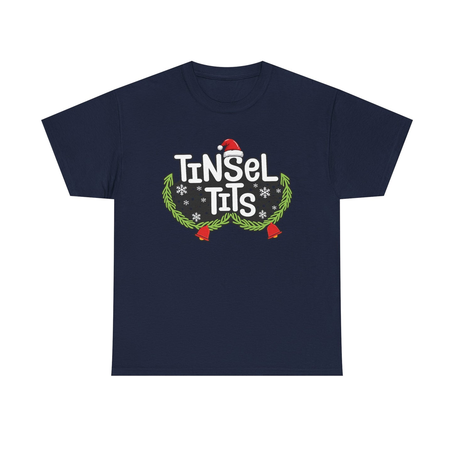 T-Shirt — "Tinsel Tits" Funny Christmas Wreath Holiday Tee