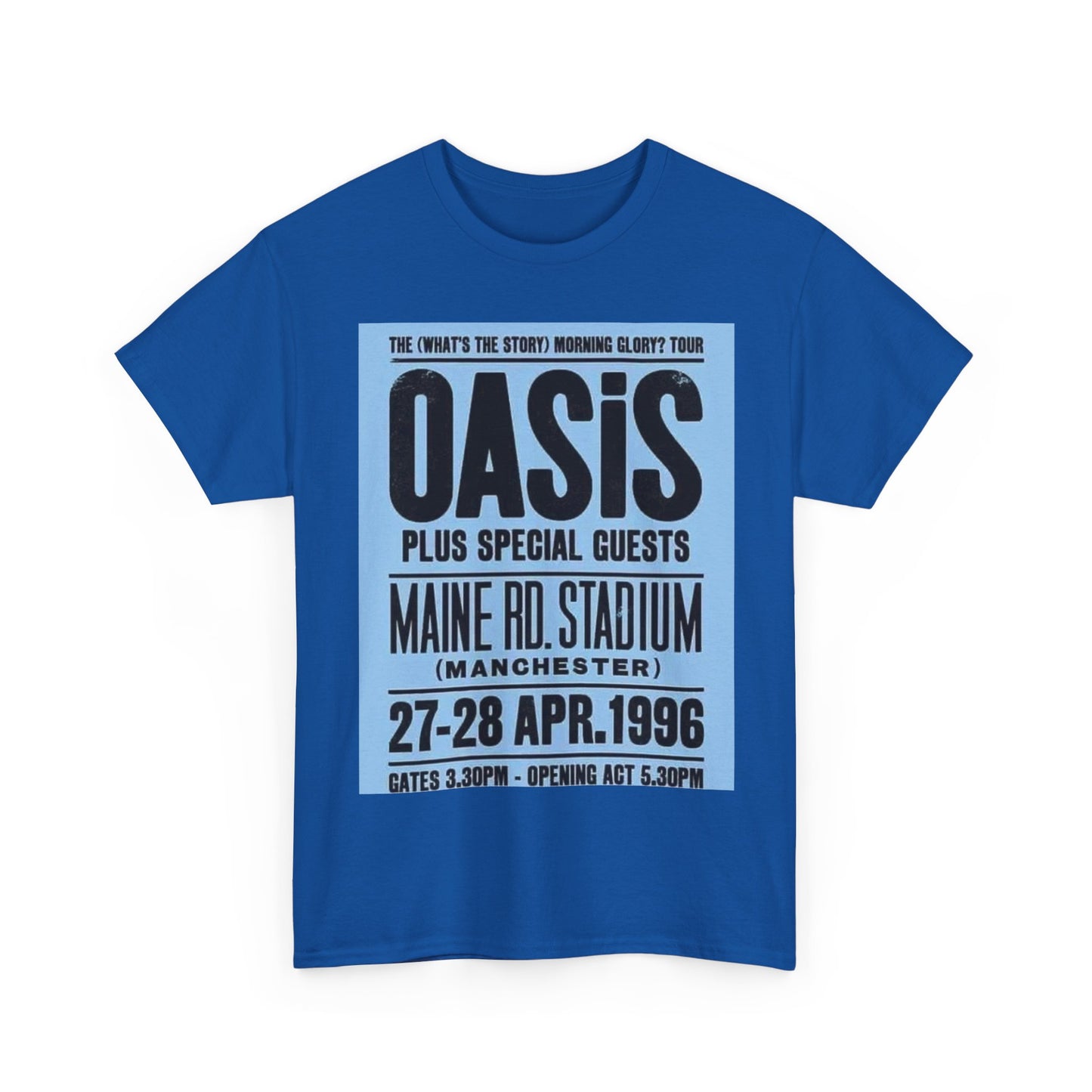 Oasis 1996 Maine Road Tour Poster T‑Shirt — Maine Rd. Stadium Concert Tee