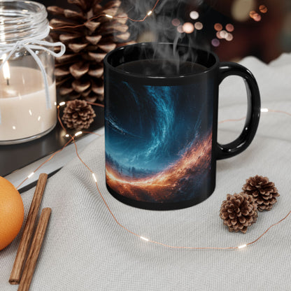 Empire Star Destroyer Galaxy Vortex Black Mug — Cosmic Space Coffee Cup (11oz & 15oz)
