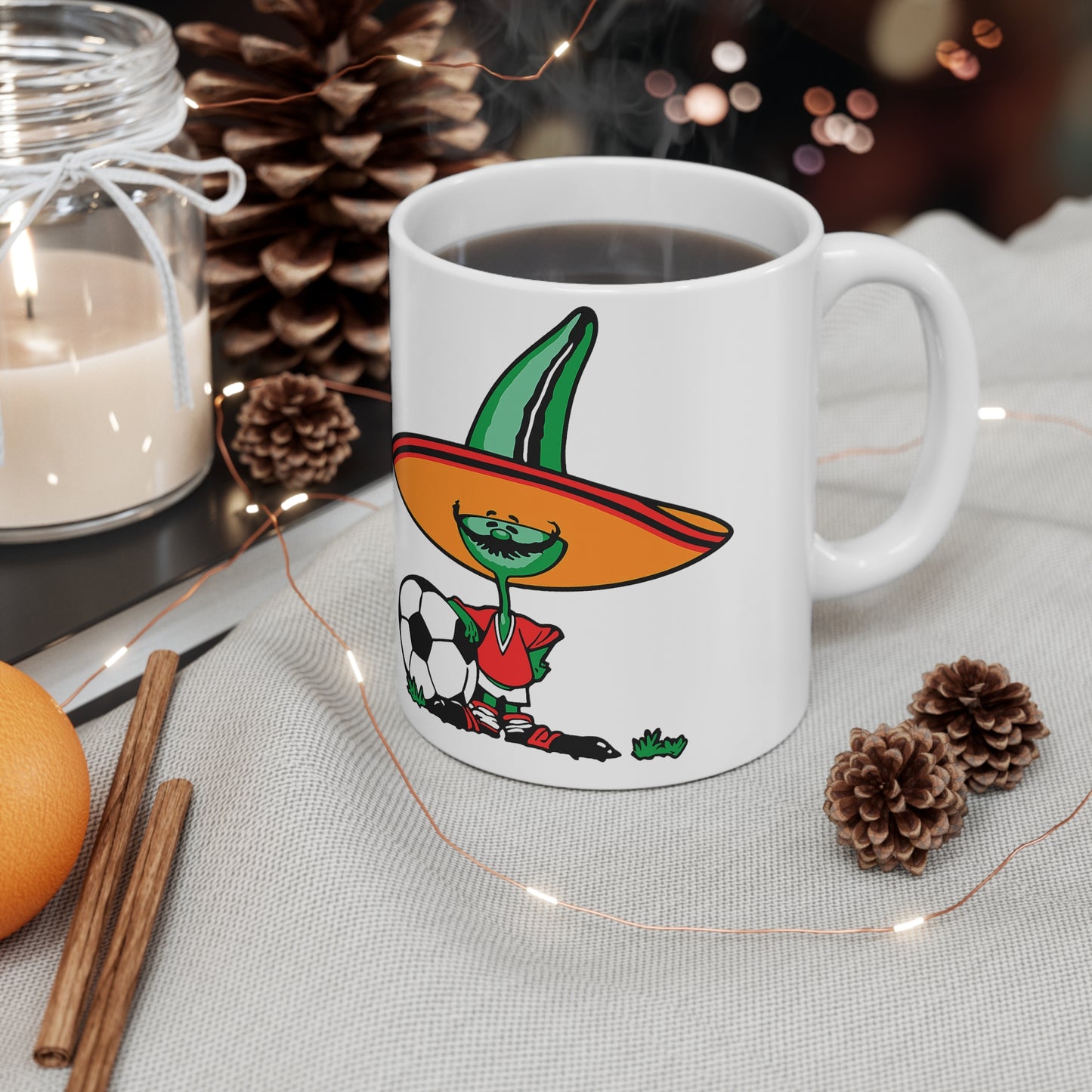 Mexico 86 Soccer Sombrero Mug — Funny Mexican Soccer Coffee Cup (11oz & 15oz)
