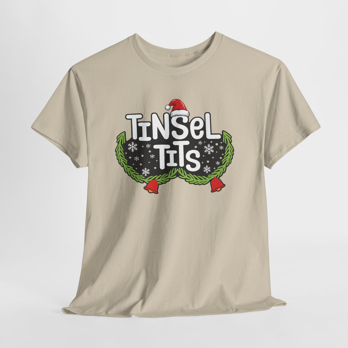 T-Shirt — "Tinsel Tits" Funny Christmas Wreath Holiday Tee