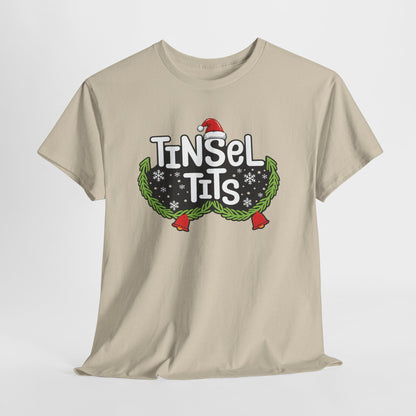 T-Shirt — "Tinsel Tits" Funny Christmas Wreath Holiday Tee