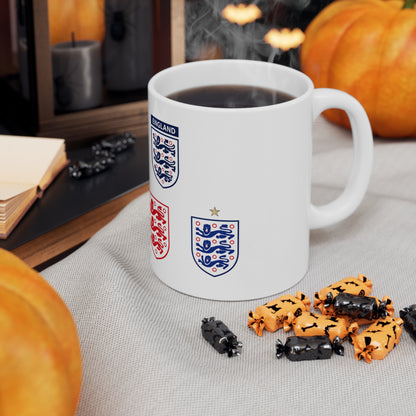 England Football Crest Mug — Ceramic Coffee Cup 11oz/15oz
