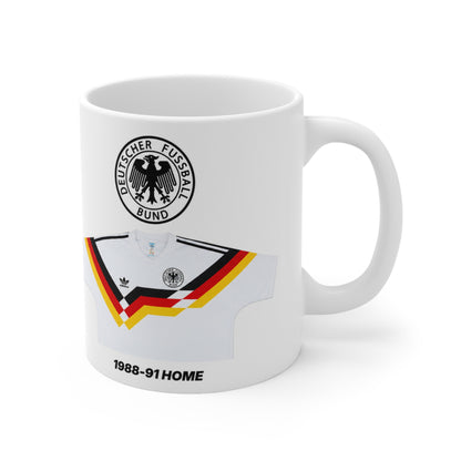 Germany 1988-91 Home Football Jersey Coffee Mug — Retro Deutscher Fussball Bund 11oz/15oz