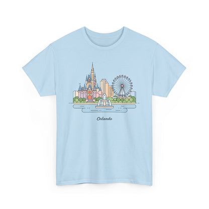 Orlando Skyline T-Shirt — Cute Cityscape Graphic Tee with 'Orlando' Text