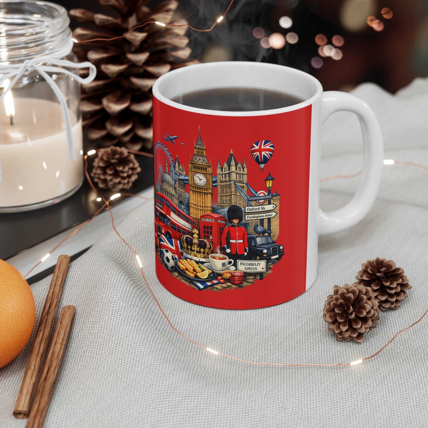 London Icons Coffee Mug — Red 11oz/15oz Ceramic Souvenir