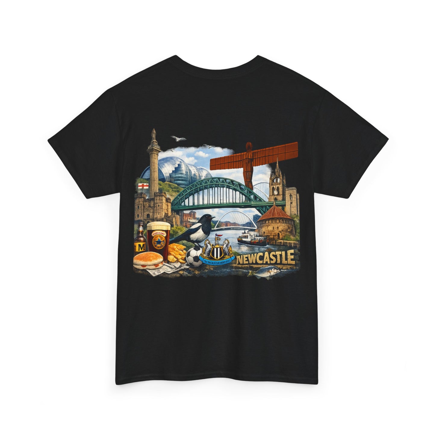 Newcastle Upon Tyne Landmark Tee — Vintage Cityscape T-Shirt