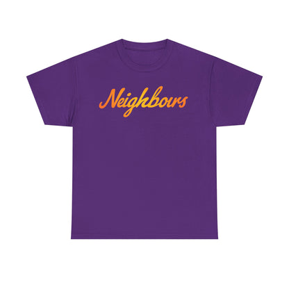 Neighbours Script T‑Shirt — Retro Orange Neighborhood Tee