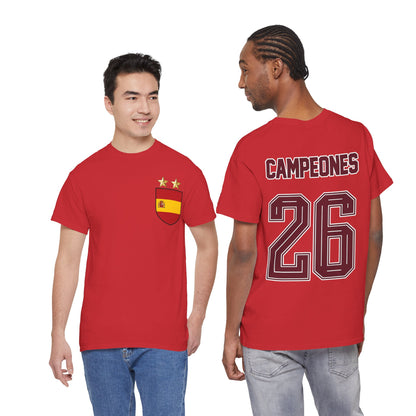 Spain World Champions 'Campeones 26' Cotton T‑Shirt