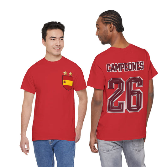 Spain World Champions 'Campeones 26' Cotton T‑Shirt