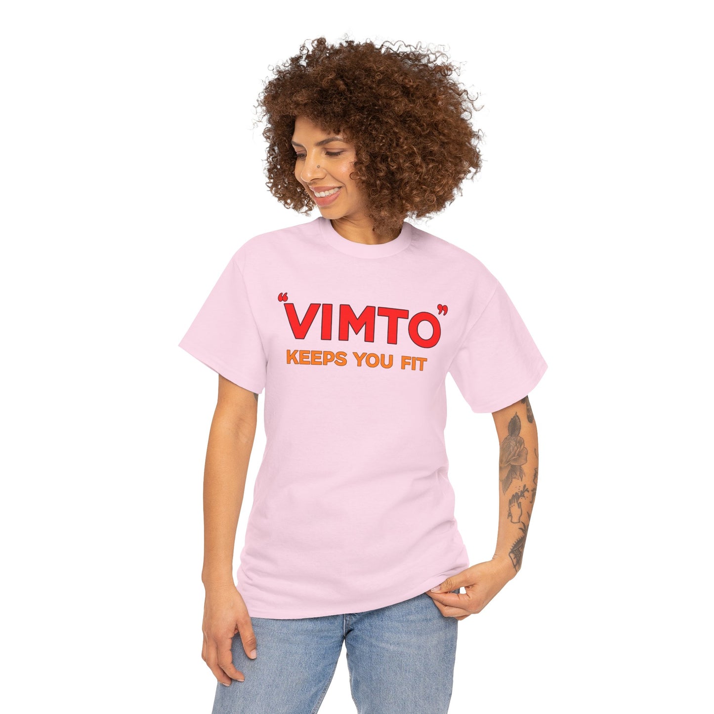 VIMTO "Keeps You Fit" Graphic Tee — Retro Beverage Logo T-Shirt