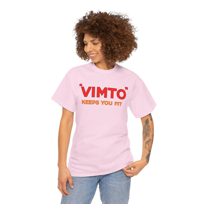 VIMTO "Keeps You Fit" Graphic Tee — Retro Beverage Logo T-Shirt