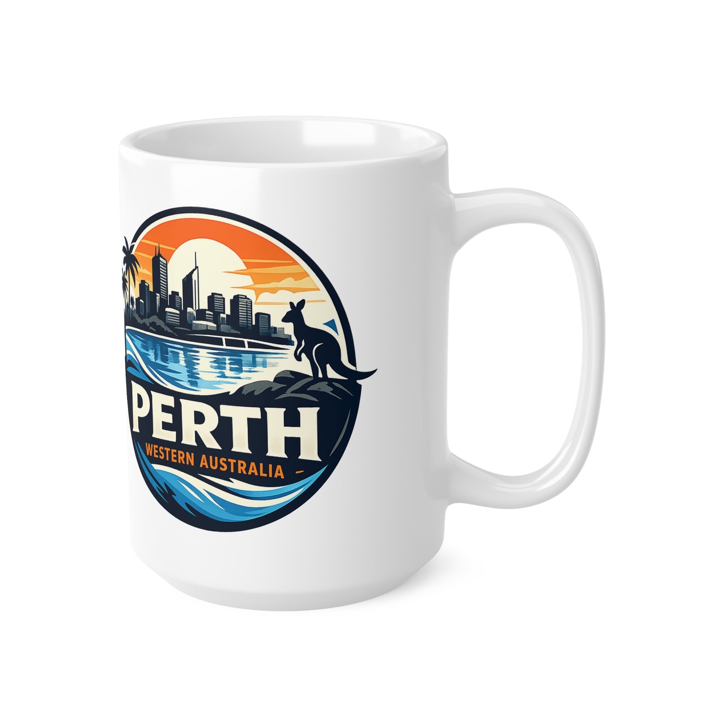 Perth Skyline Ceramic Mug — Western Australia Souvenir Coffee Cup (11oz & 15oz)
