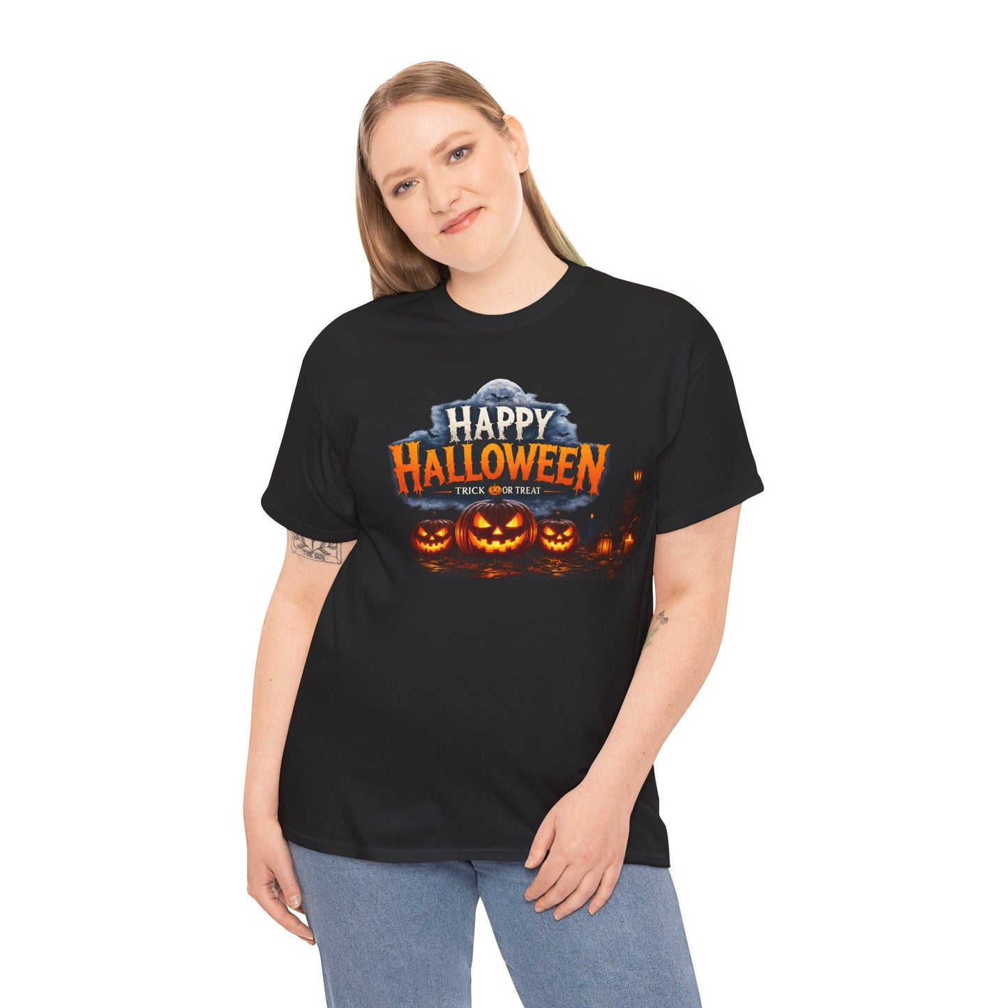 Happy Halloween Pumpkin Tee — Spooky Jack-O'-Lanterns Graphic Shirt