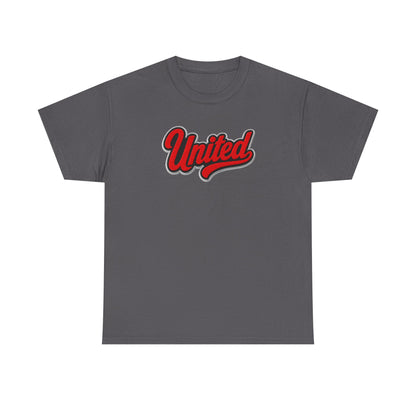 United Retro Script Tee — Vintage Red Logo T‑Shirt