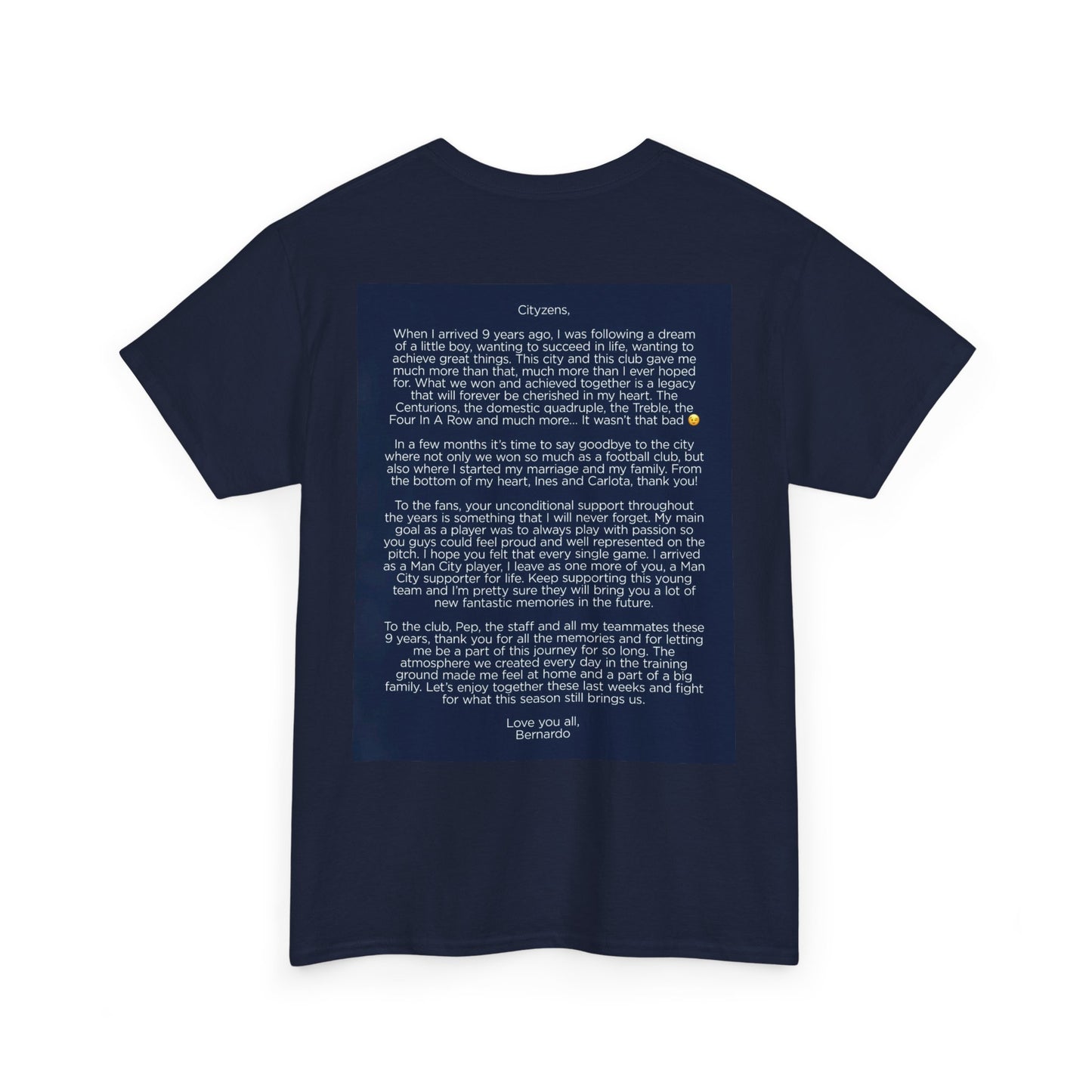 Bernardo Silva Tribute Tee – Inspirational Letter & Celebrating Goal Moment