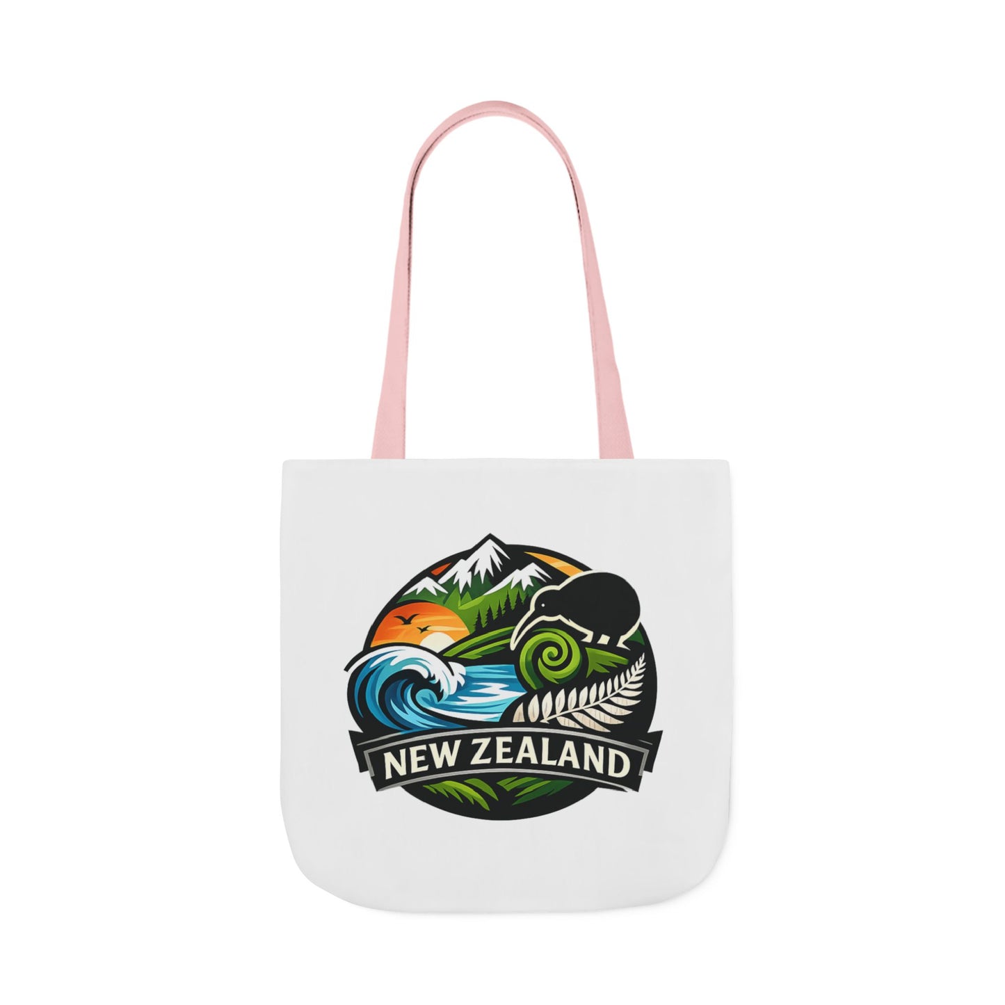 New Zealand Scenic Tote Bag — Kiwi, Mountains & Waves Canvas Tote