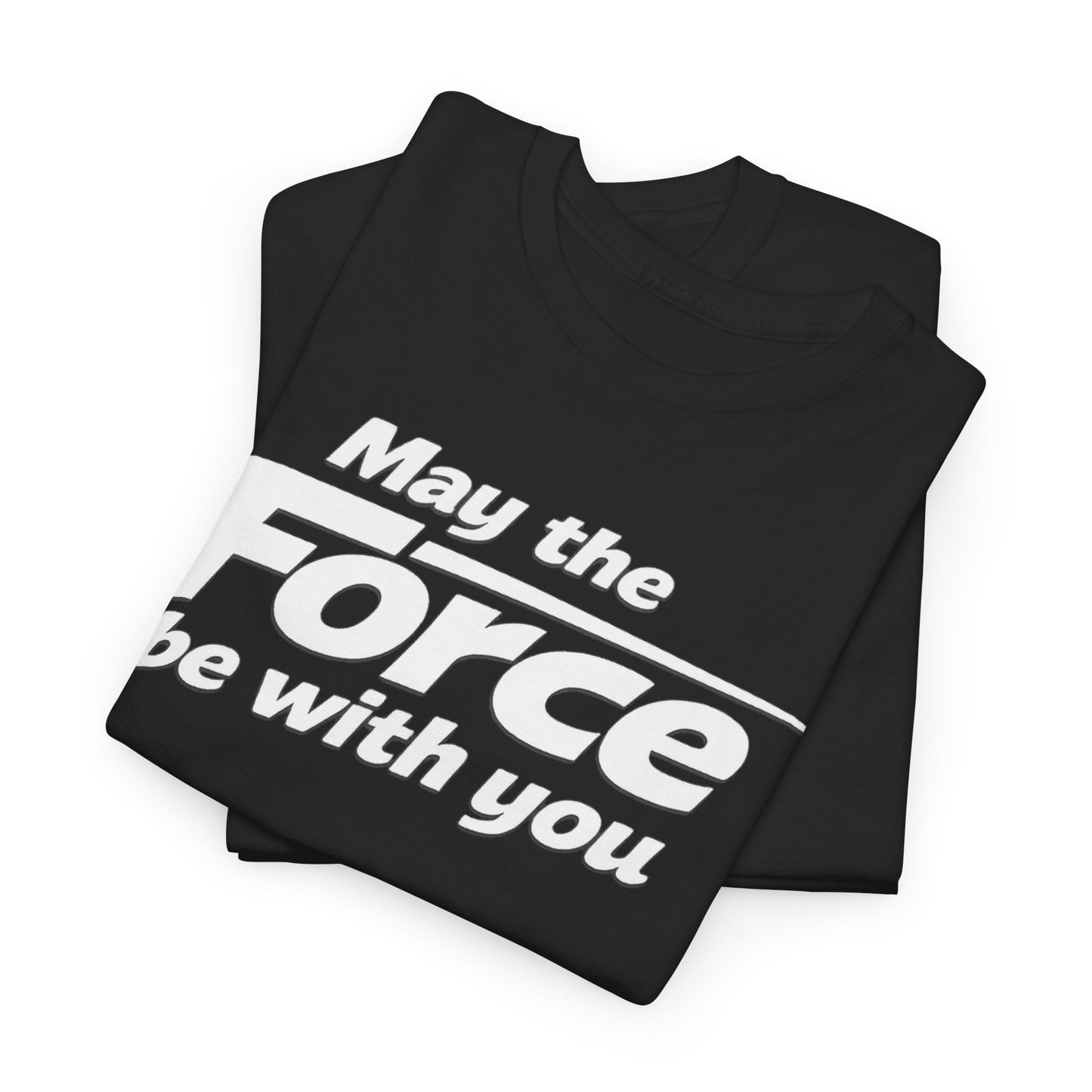 "May the Force Be With You" Retro Embossed Graphic T‑Shirt —
