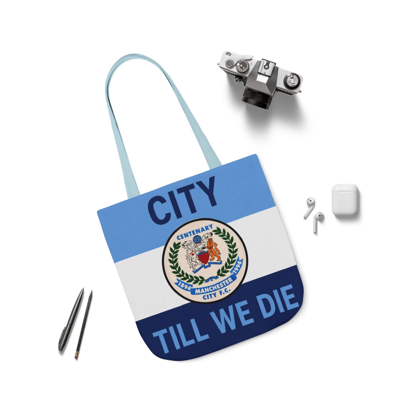 City Till We Die Canvas Tote Bag — Football Fan Flag Tote