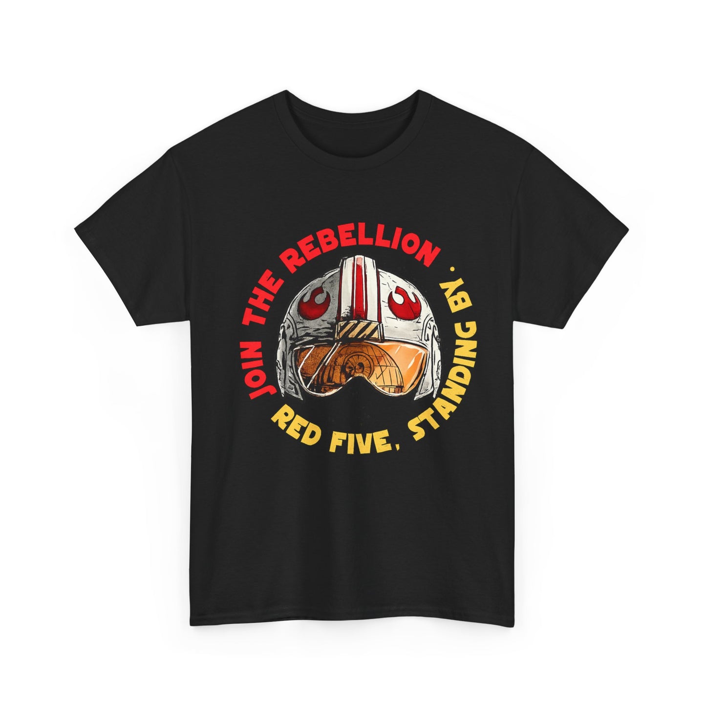 Rebel Pilot T-Shirt — "Join the Rebellion, Red Five" Vintage Helmet Design
