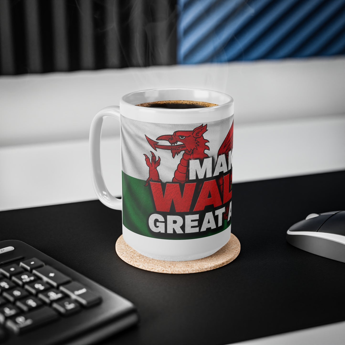 Make Wales Great Again Ceramic Mug — Welsh Flag & Dragon Coffee Cup (11oz/15oz)