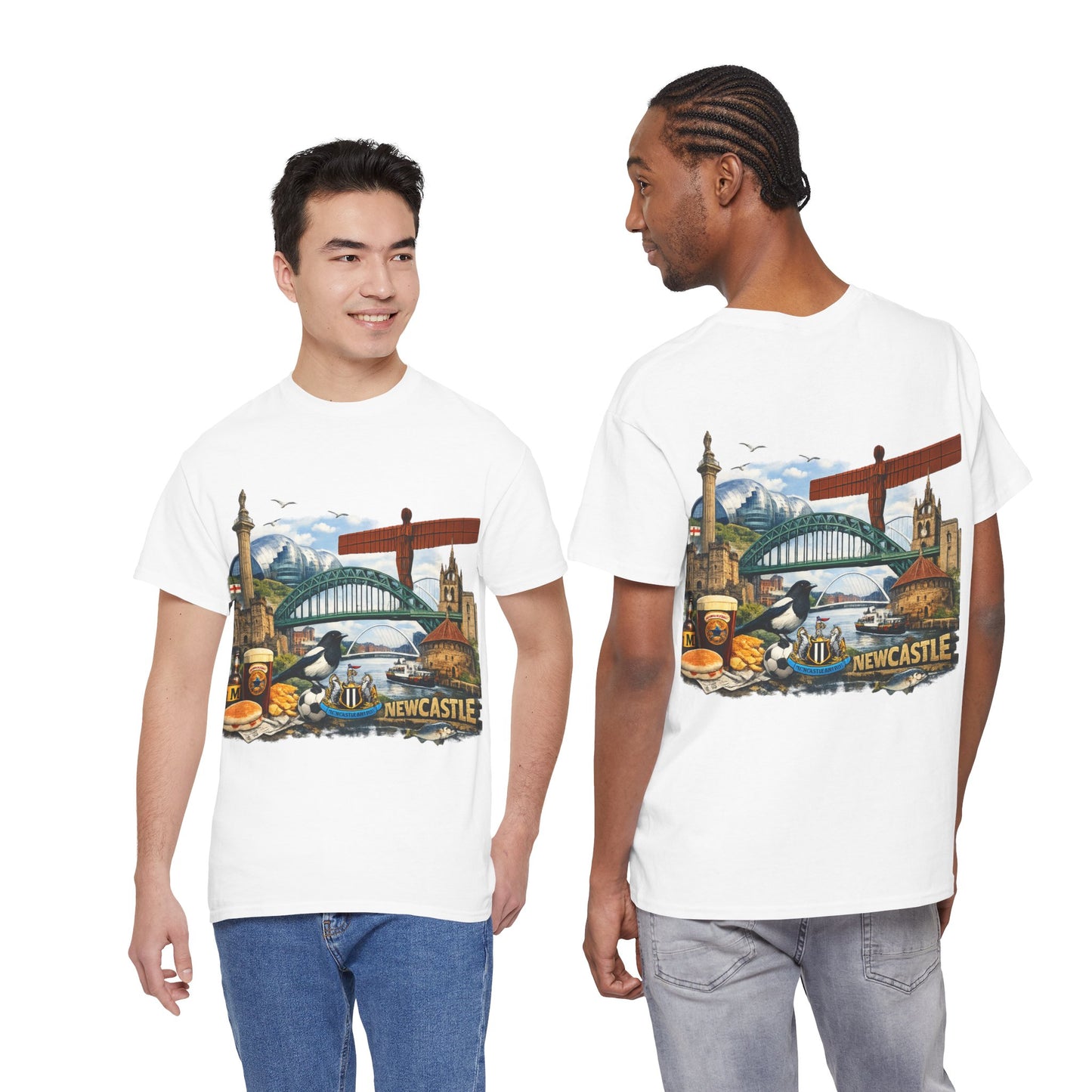 Newcastle Upon Tyne Landmark Tee — Vintage Cityscape T-Shirt
