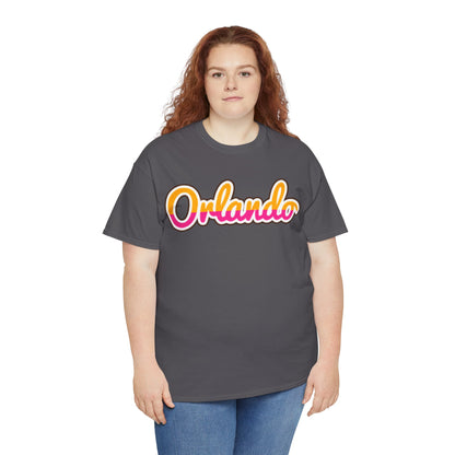 Orlando Retro Script Tee — Vintage Sunset City Souvenir Shirt