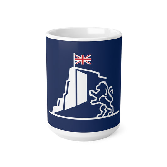 Navy Gibraltar Crest Ceramic Mug – Lion & Union Jack Coffee Cup (11oz/15oz)
