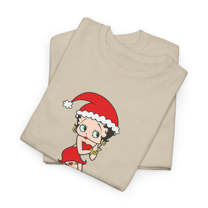 Christmas Betty Boop Tee - 'Merry Christmas' Holiday Graphic Shirt