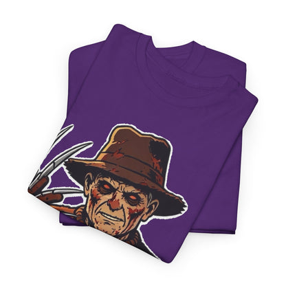 Freddy Krueger Horror Tee — Vintage Striped Nightmare Graphic