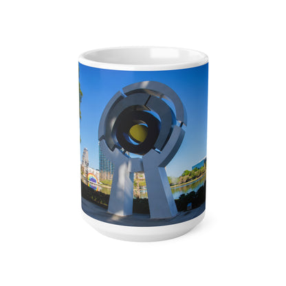 Orlando Lake Eola City Sculpture Photo Coffee Mug — Modern Urban Landmark Ceramic Mug (11oz/15oz)