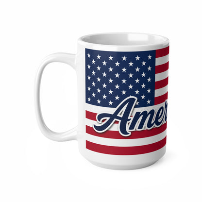 America 250 Flag Coffee Mug — Patriotic Ceramic 11oz & 15oz
