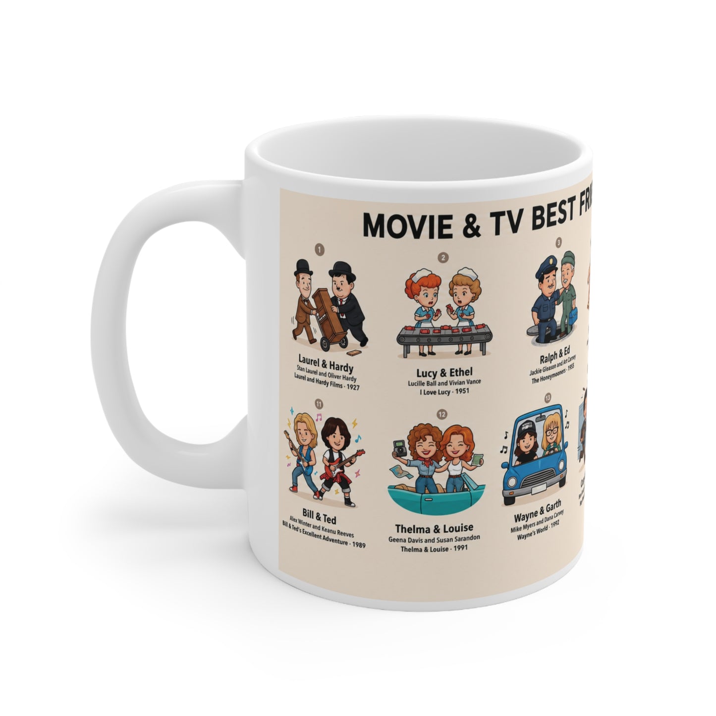 Best Friend Duos Coffee Mug — Vintage Club Championship Medal Design (11oz & 15oz)