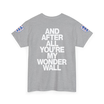 England Football Tee — "And After All You're My Wonderwall" Lyrics Tee