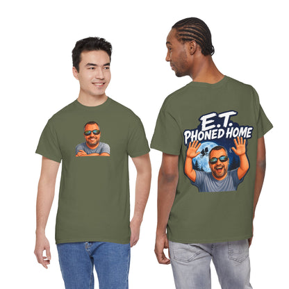 Graphic Tee — "E.T. Phoned Home" Smiling Guy Retro Design