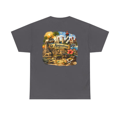 St. Augustine Florida Vintage Travel Tee — Retro Beach & Lighthouse Souvenir T-Shirt
