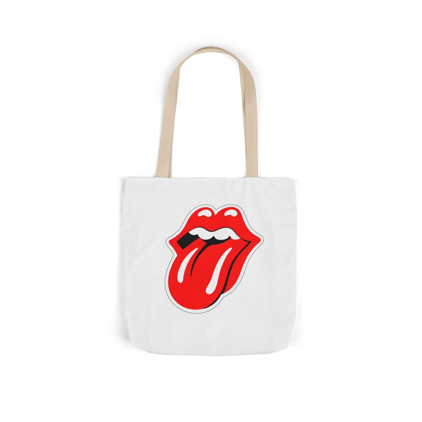 Rock & Roll Tongue Canvas Tote Bag — Retro Lip Graphic