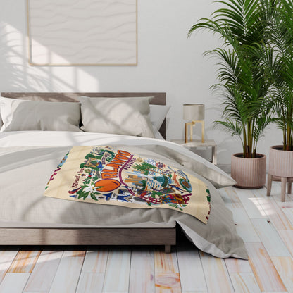Orlando Vintage Map Fleece Blanket