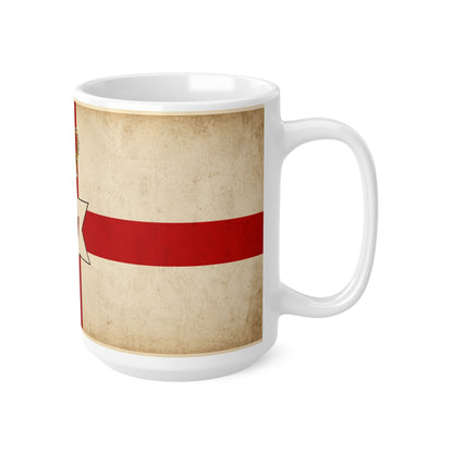 USA / Northern Ireland Flag Coffee Mug — Vintage US & British Emblem 11oz/15oz