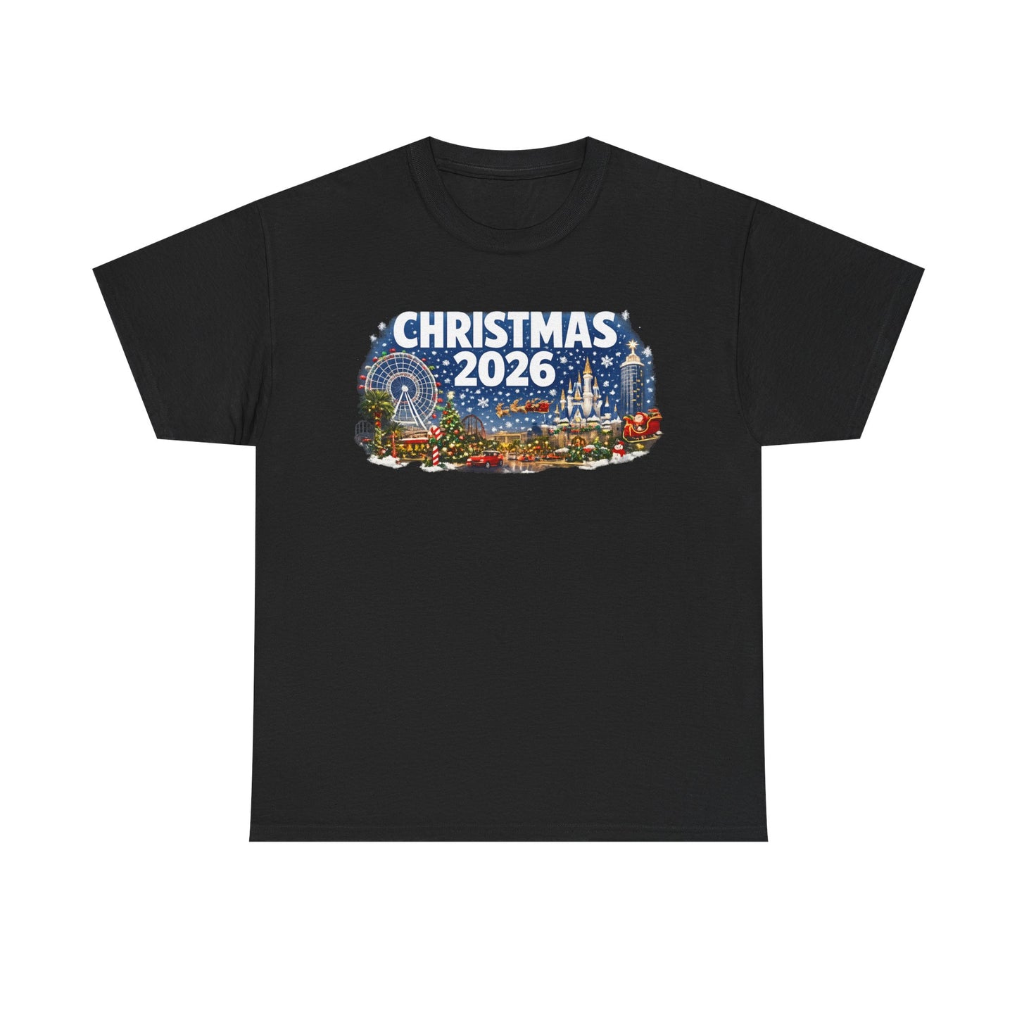 Christmas 2026 Holiday Tee — Festive Winter Village Graphic T-Shirt