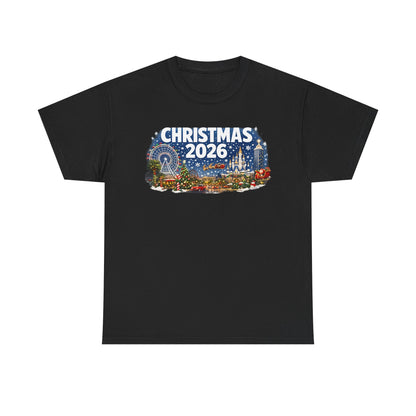 Christmas 2026 Holiday Tee — Festive Winter Village Graphic T-Shirt