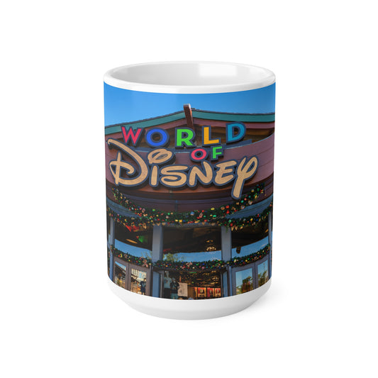 World of Disney Store Sign Ceramic Mug — Theme Park Souvenir Coffee Cup (11oz & 15oz)