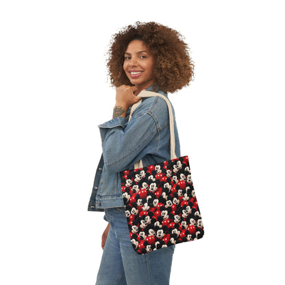 Mickey Mouse Canvas Tote — Retro Cartoon Character Allover Print