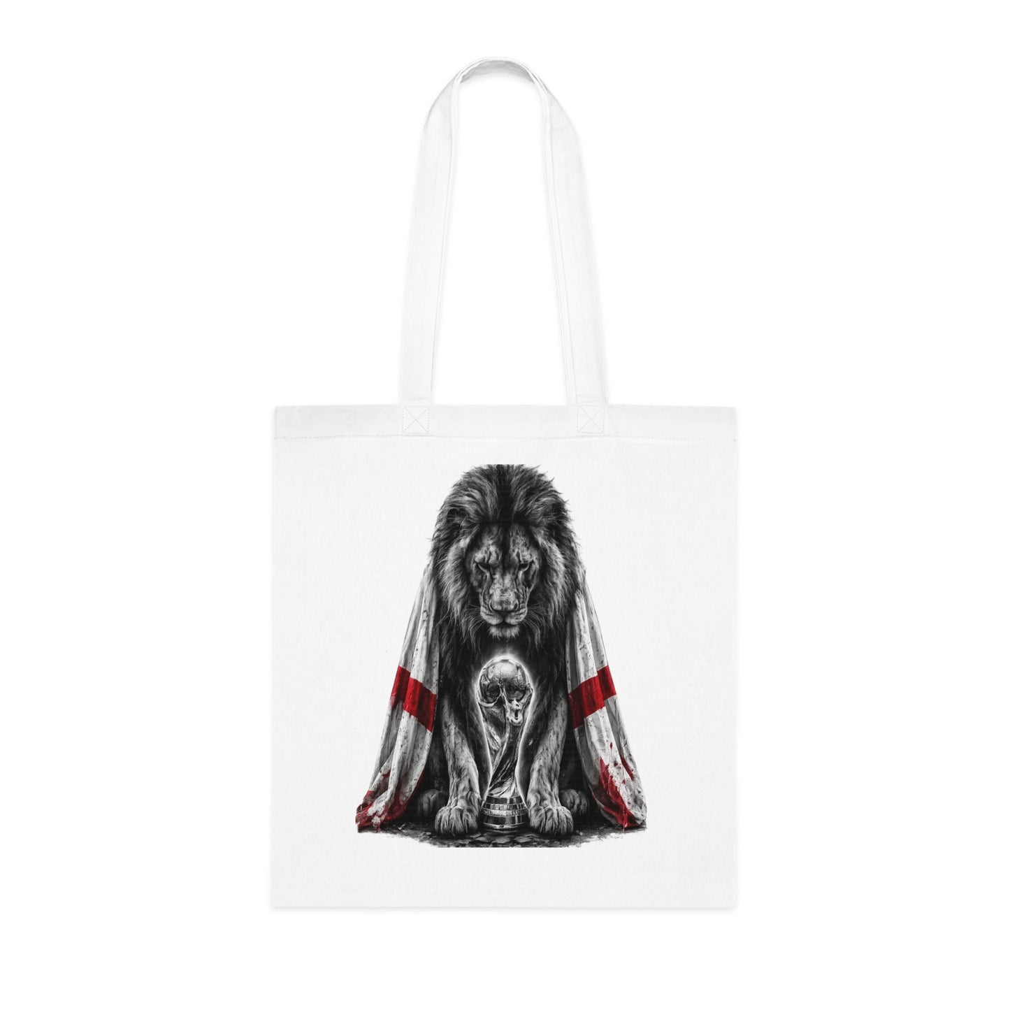 England Lion Tote Bag – Protective Lion Illustration Cotton Tote