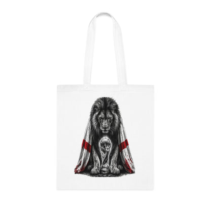 England Lion Tote Bag – Protective Lion Illustration Cotton Tote