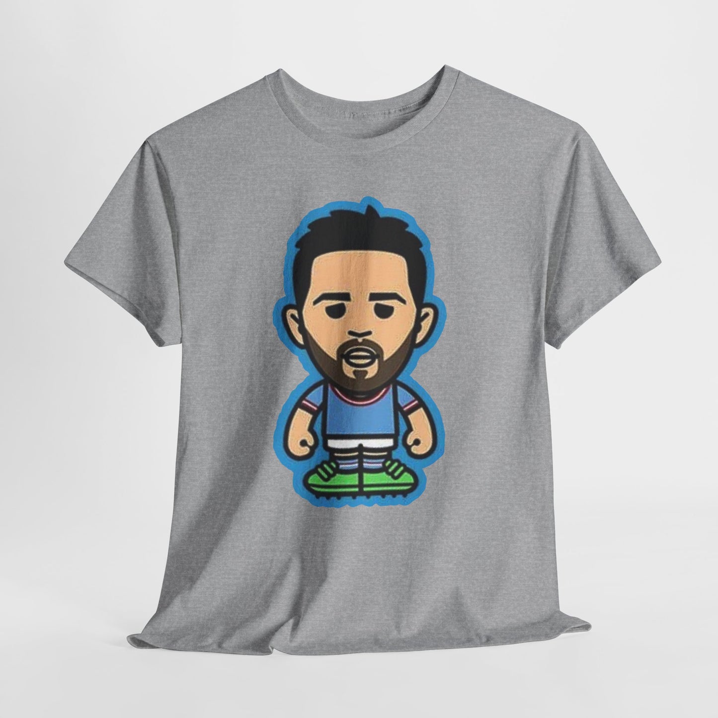 Bernardo Silva Manchester City Legend Graphic Tee — Player Cartoon Front & Tribute Poster Back