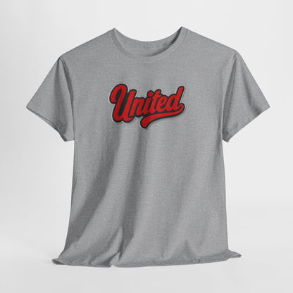 United Retro Script Tee — Vintage Red Logo T‑Shirt