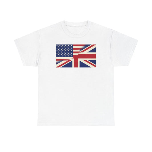 USA-UK Flag Graphic Tee — American British Union Jack Mashup T-Shirt