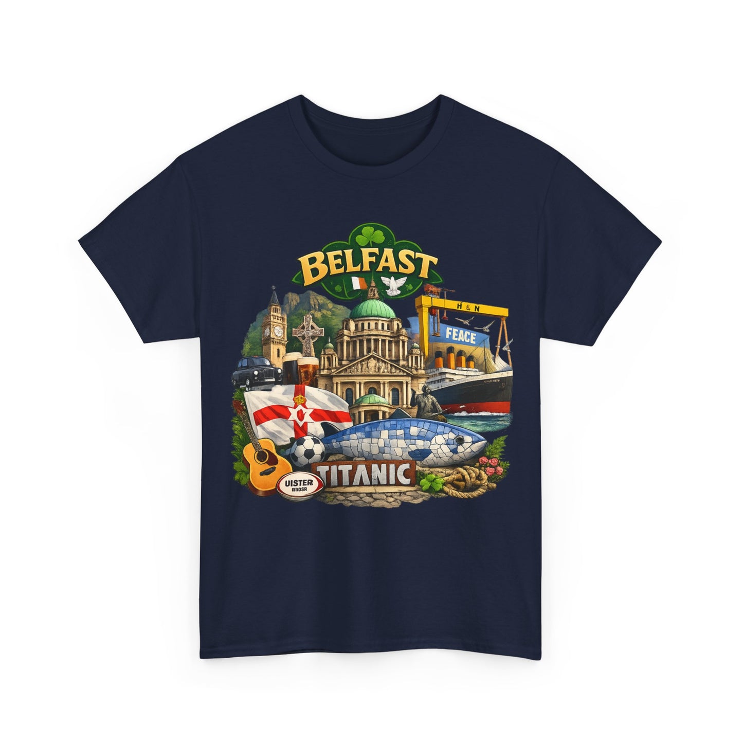 Belfast Collage T-Shirt – Titanic & City Landmarks Souvenir Tee